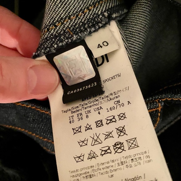 NWT FENDI RARE LTD RUNWAY DK DENIM/BLCK LAMB MONSTER JEANS - Picture 8 of 14